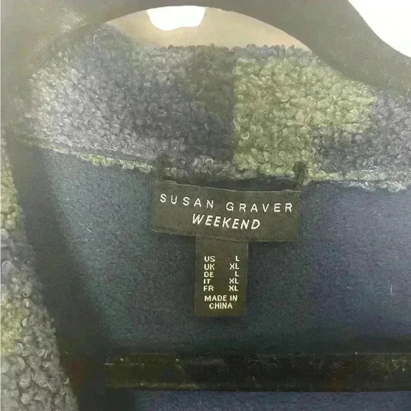 Susan Graver Weekend Camo Reversable Polar Fleece Pockets Jacket Coat  L - Picture 4 of 6